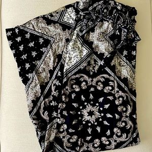 Wide leg Paisely Paperbag Pants